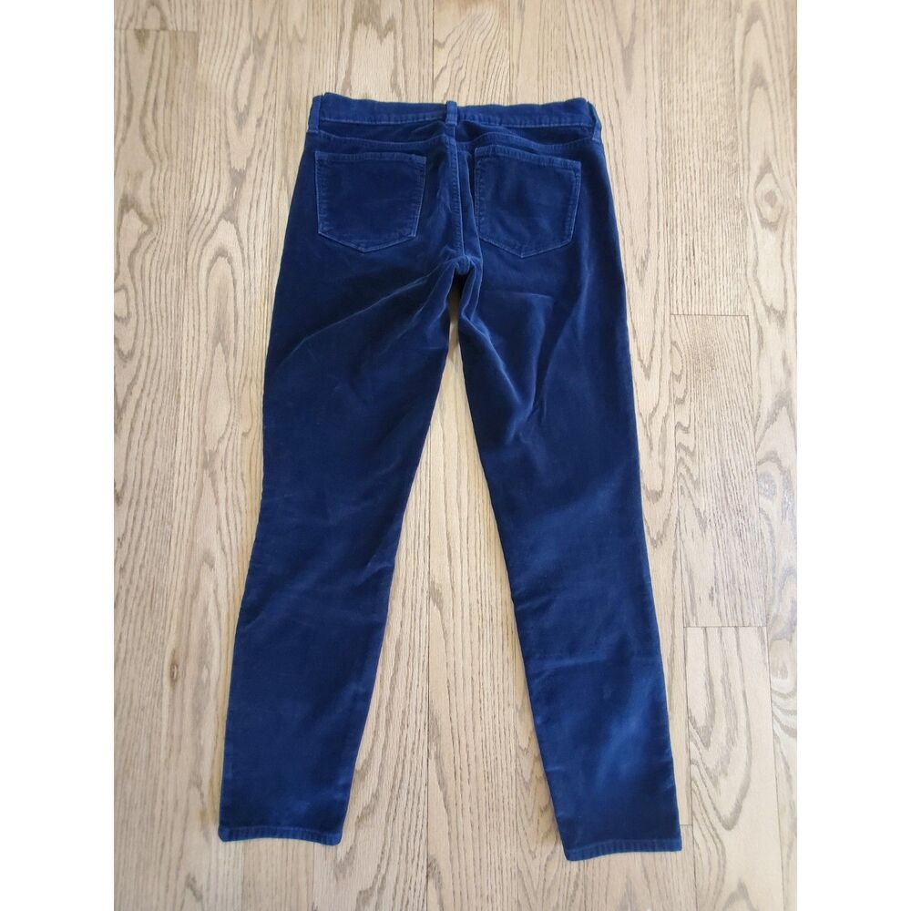 J. Crew Womens 26 Toothpick Cotton Velour Pants Navy GUC Warm Winter GUC